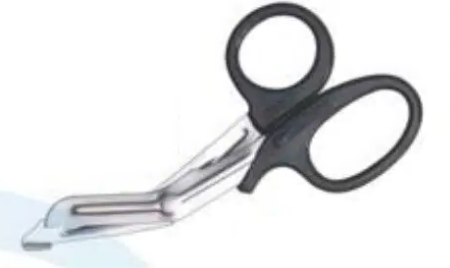 Ножиці медичні універсальні для перев'яз матеріалу, з пуговкою, гориз- зігнуті, пластикові кільця, пильна заточка, 160 мм (тактичні) Bio Tules Impex BTS-24-432